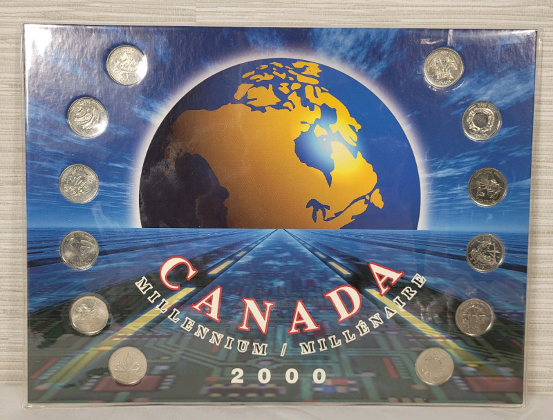 2000 Canadian Millennium 25 Cent Quarter Set .