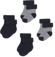 8 New Pairs Size 0-3 Months | Noppies Baby Organic Cotton Baby Socks | 2 Packs of 2 Pairs Each (8 Pairs Total)