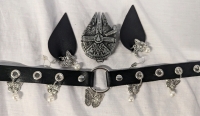 New Punk and Nerd Accessories + Spaceship Keychain (2.5"Long) & Punk Collar and Earrings (Collar 15.75" Long and .75" Wide.)