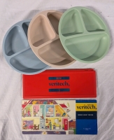 Mini Veritech Game and 3 Divided Bowls with Rubber Auctions. Game measures 10" Long.