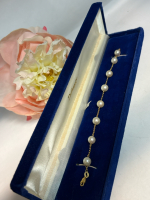 18K Yellow Gold Fresh Water Pearl Bracelet stamped 750 Mark for Francesco Piotto 7 - In with 8 Pearls at 8mm