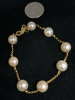 18K Yellow Gold Fresh Water Pearl Bracelet stamped 750 Mark for Francesco Piotto 7 - In with 8 Pearls at 8mm - 4