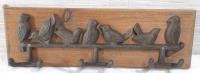 Wooden Bird Coat Hanger Plaque - 17"X7"