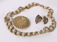 Queen Jubilee Victoria Regina Brooch + Earrings + Necklace