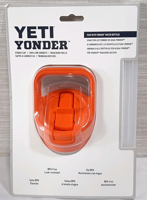 New Sealed in Package Yeti Yonder Straw Cap for Yonder Water Bottles w/ Two Plastic Straws