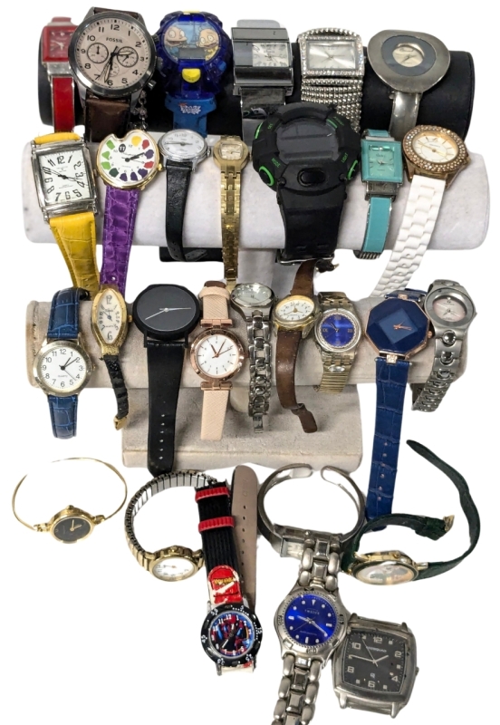 WATCH IT! 30 Assorted Watches incl Timex, Fossil, Swatch, Ecosse, Hyundai, Bulova +