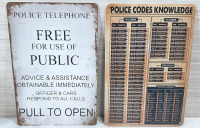 2 New Police Metal Signs - 12"X8"