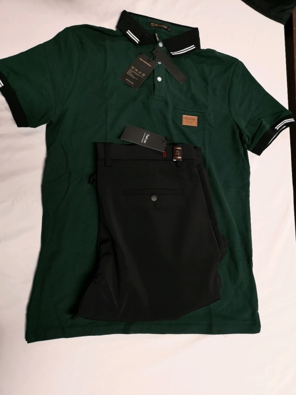 New Men's sz Large Golf Shirt & Lushenuni Dress Pants sz 38