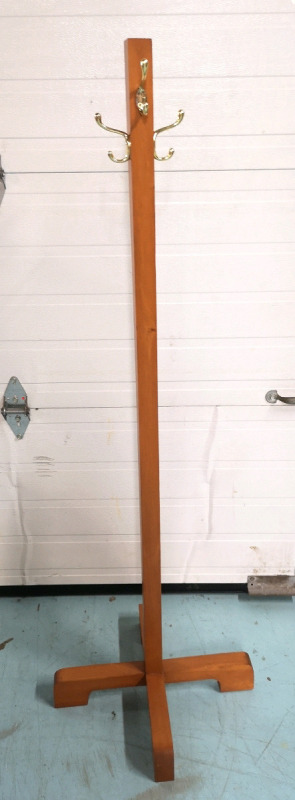 Wooden Hall Tree Coat Rack 58.5" Tall