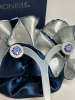 New Sterling Silver Diamonelle 4pc Pierced Earrings Blue / Clear stones and Diamonelle Jackets in Logo Box Pouch Great Gift Giving - 4