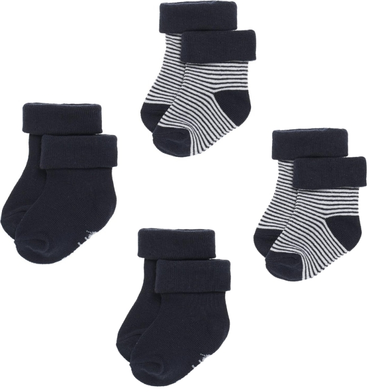 8 New Pairs Size 3-6 Months | Noppies Baby Organic Cotton Baby Socks | 2 Packs of 2 Pairs Each (8 Pairs Total)