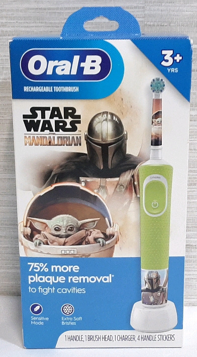Brand New Oral B Star Wars Mandalorian Rechargeable Rotary Brush for Children