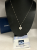New 925 Sterling Silver CZ Stamped Snowflake Flower Pendant 925 PAJ Italy 18 Inch Box Chain Stamped by Diamonelle Box - 4