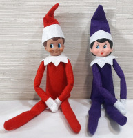 2 New Elf On A Shelf-Style Plush Dolls (14" Tall)