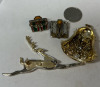 Vintage Enameled Gift Box Earrings Tancer Bell Brooch with Clapper Flying Reindeer Lc Brooch - 5