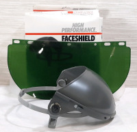 Fibre-Metal 7" Faceshield Crown and 2 Faceshield Windows, Green and Clear