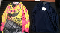 2 New XXL Longsleeve Shirts, Blue North End Zip Up Collar & Cawanfly Pink & Yellow Longsleeve
