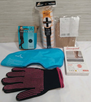 New Home Health Cleaning Apparel Lot Melad Tights, Secopad NonSlip 24Pck, SneakErasers 10Pck, Compression Stockings, ArticFlex Gel Cold Pack, Grip Gloves