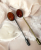 Two Baltic Amber Oval Stone Stick Lapel Pins Two Rings with Stamps - 6