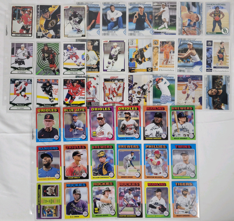 Multi-Sport Trading Card Singles Lot . Hockey , Baseball , Basketball, Tennis , Golf . 45 Trading Cards