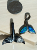 Sterling Lot Opal Whale Tail Rings Charms - 3