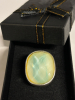 Chalcedony Cushion Cut Large Statement Sterling Ring Size 8