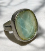 Chalcedony Cushion Cut Large Statement Sterling Ring Size 8 - 3