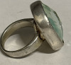 Chalcedony Cushion Cut Large Statement Sterling Ring Size 8 - 5
