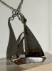 Sterling Sailboat Stamped Pendant on 925 Sterling 18 Inch Chain