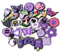 25 New Purple-Themed Croc Charms | Most Around 1" Long