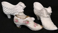 Unsigned Fenton Hobnail Puss and Boots Shoe + Paragon Shoe - Victoriana Rose