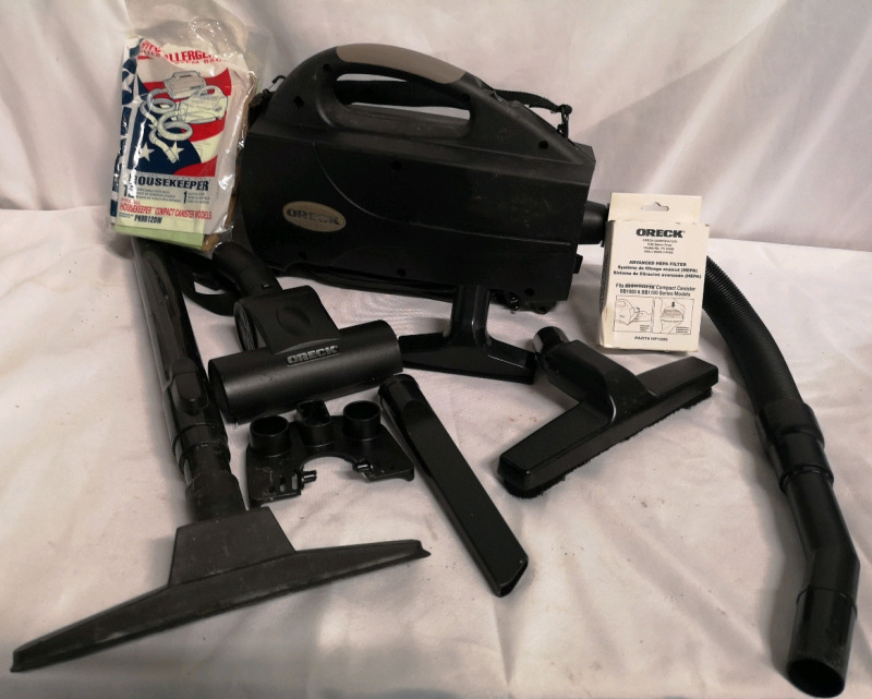 Oreck Portable Vacuum with Bags & HEPA Filter - Working