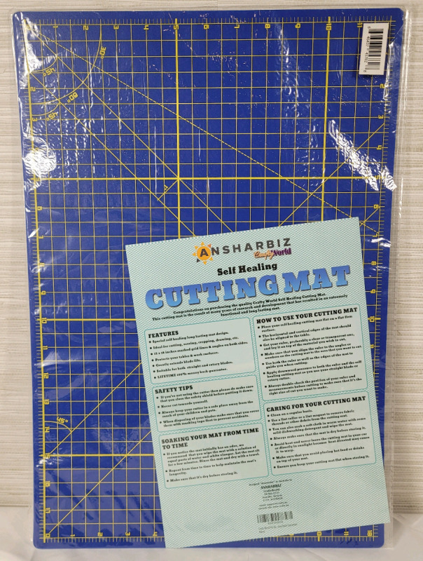 New - Ansharbiz Crafty World Self Healing Cutting Mat . Double Sided , 18"&times;12"