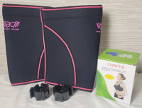 New - Warm Body Cold Mind WeightLifting Knee Brace 2xl & 3xl , Four (4) Cupping Cups & 1" WeightLifting Bar Clamps , Pair