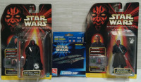 New Star Wars Figures & Models Lot. Episode 1 Darth Maul Figure Darth Maul Tatooine Figure & Trade Federation Landing Ship Snapfast Mini Model 1998-1999