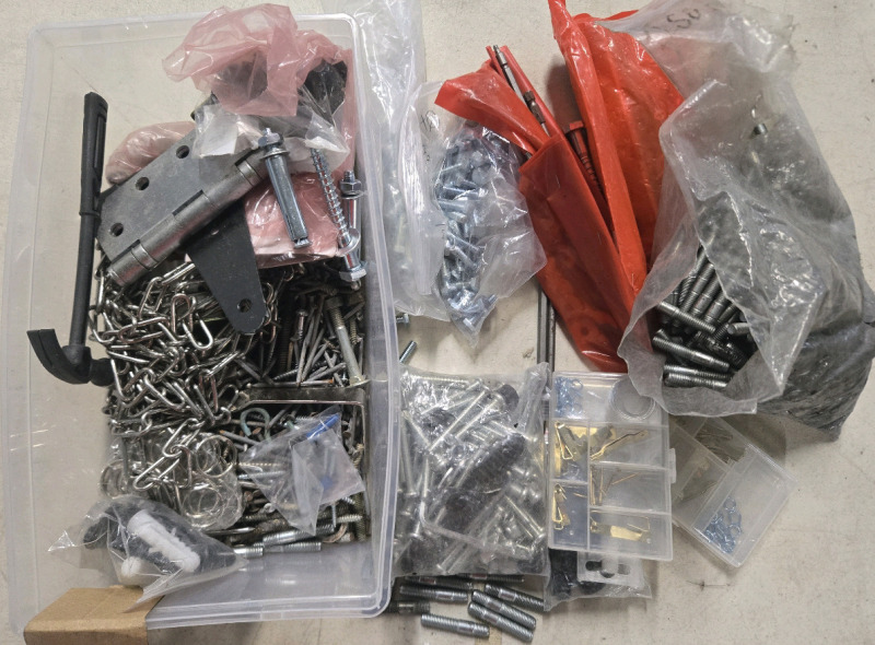 250+pcs | Assorted Hardware Lot | Includes Screws, Bolts, Chains & More!