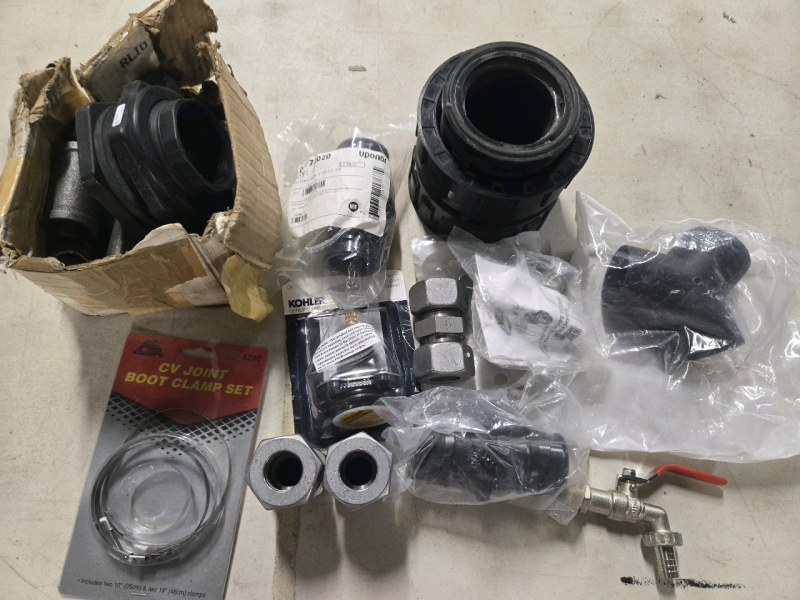 15+ Pcs | Assorted Plumbing Lot | Includes But Isn't Limted To; Kholer Faucet, Cv Joints, Coupling & More!