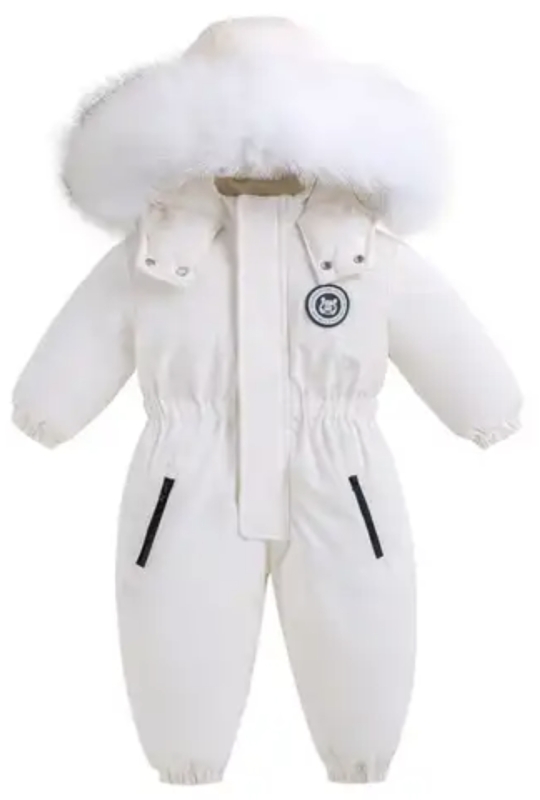 New Baby / Child Size 12 Months (?) | AMJAMJ BEAR Warm & Cozy One-Piece Snow Suit w Attached Hood