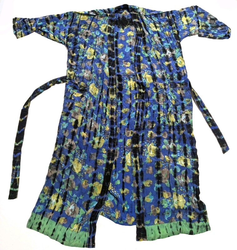 Stunning New Ladies Size Large /XL(?) | Hand-Dyed Presumed Silk Kimono-Style Robe / Duster w Belt