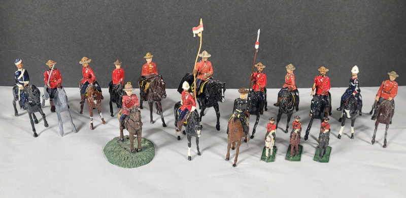 Mounted RCMP & Soldiers Lead Figures , 17pcs