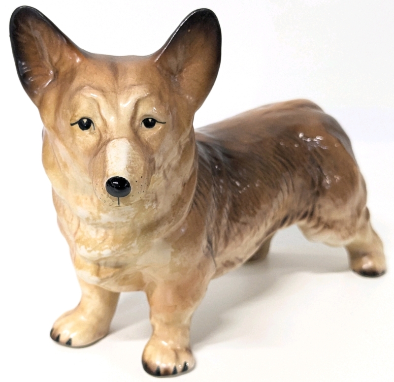 Vintage Melba Ware England Large Porcelain Welsh Corgi Figure | 5.8" Tall