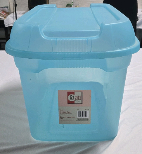 New | Get Sorted 70L Storage Tote W/ See Through End Panels | 27" x 16" x 16"