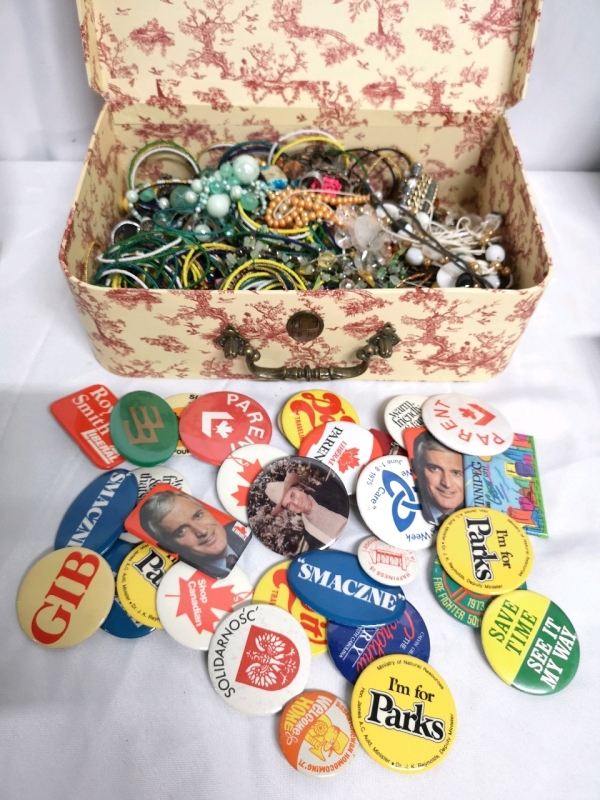 Large Jewelry Crafting Lot + Buttons in Case