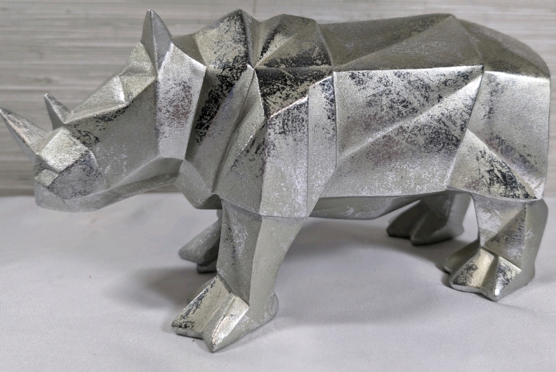 Home Decor Foil Wrapped Rhinoceros Sculpture