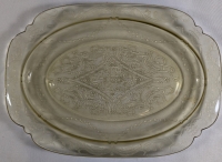 1930s Federal Depression Glass Madrid Amber Oval Platter Serving Dish