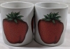 Lot Of Strawberry Strainer, Strawberry Mugs, Salt & Pepper Shakers And Coaster - 2