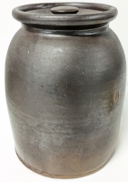 100+ Year Old Earthenware Pottery Crock w Lid | 8" Tall