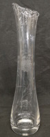 Hand Blown Glass Swing Vase with Cornflower Etching 18" Tall