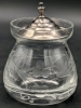 BIRKS Sterling Silver Top Etched Glass Jam Jelly Jar | 2" Diameter x 3.25" Tall