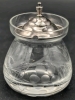 BIRKS Sterling Silver Top Etched Glass Jam Jelly Jar | 2" Diameter x 3.25" Tall - 2